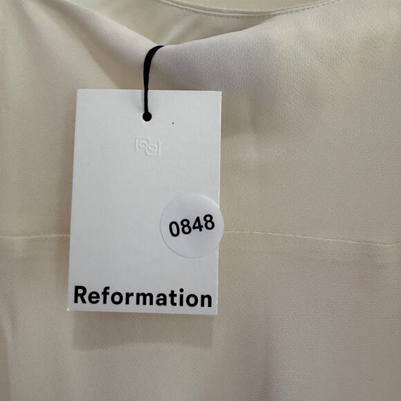 Reformation Suki Sleeveless Scoop-Neck Ruffle-Hem Midi Dress size US  12 - Picture 8 of 8